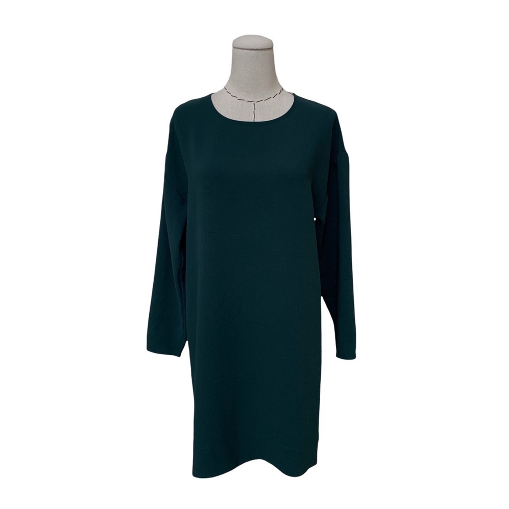 WILFRED ARITZIA Shift Dress Hunter Green Long Sleeve Knee Length Japan